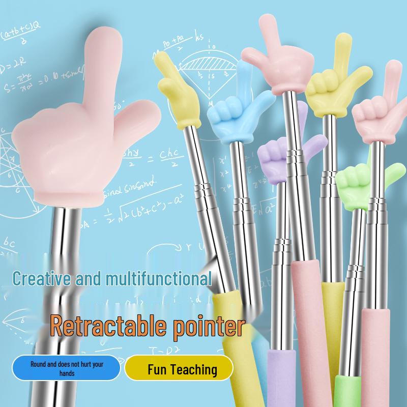 Retractable Teaching Pointer - Classroom Finger Pointer for Reading and Recognition
