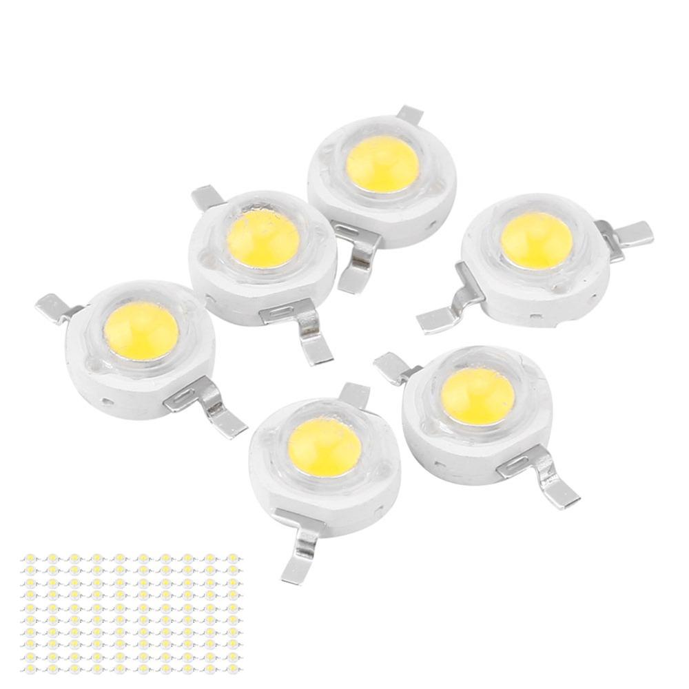 100PCS Aluminum High Power LED Beads 110LM/W DIY Lighting Fixtures Floodlight Replacement