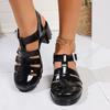 Korean Style Women's Summer Plastic High Heeled Anti-Slip Waterproof Rain Shoes Transparent Crystal Jelly Sandals Beach Shoes