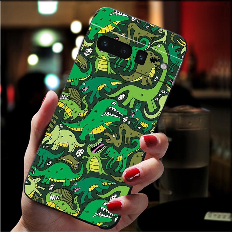 Phone Case for Google Pixel 7 Pro 7 6A 6 Pro 5A 4A 3A Pixel 4 XL Pixel 5 6 4 3 XL 3A XL 2 XL Cute Baby Dinosaur Case Funda
