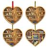 Christmas Decorations 2D Library Bookshelf Heart Ornament Lovers Heart Ornament Creative Cute Navidad 2D Bookworm Decorations