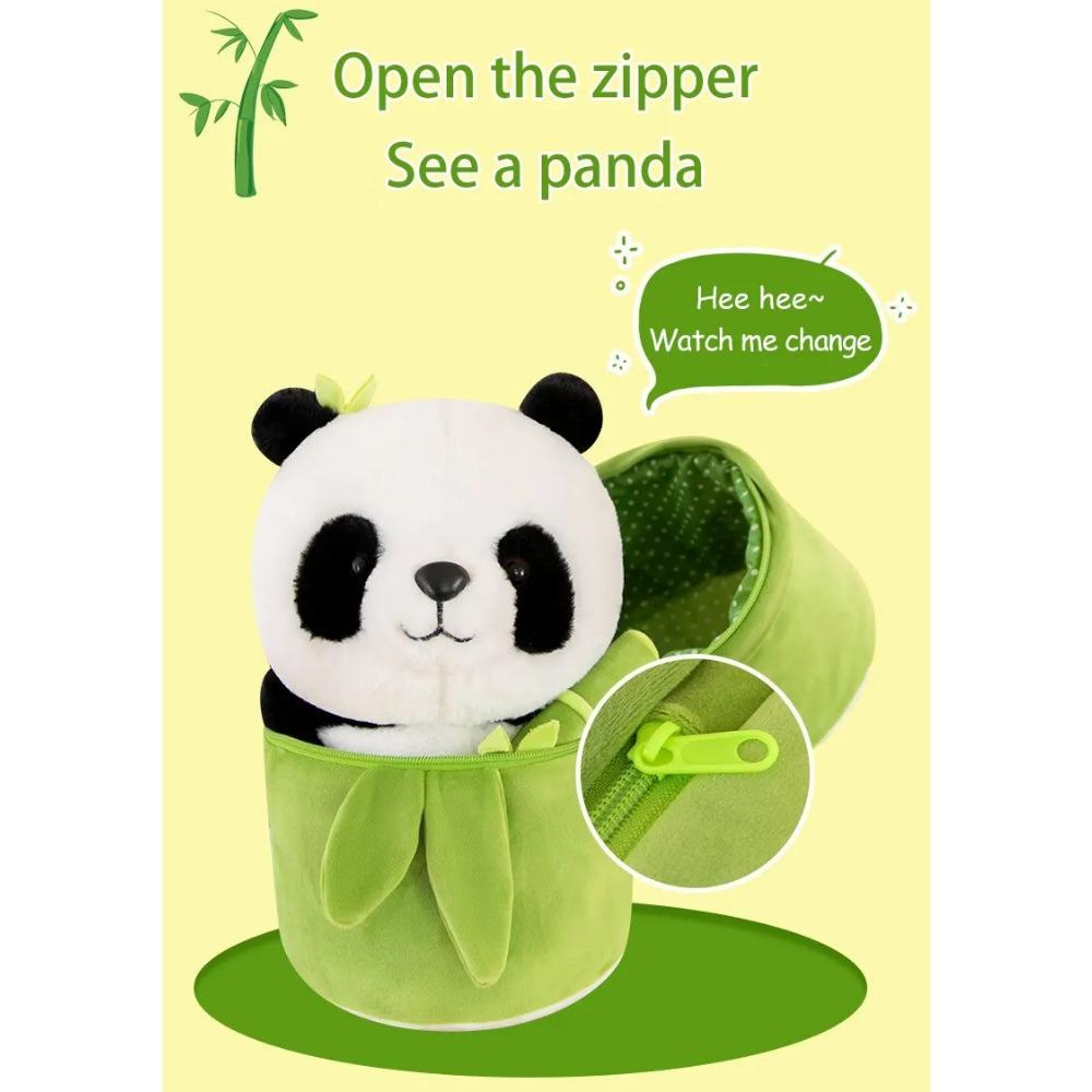 1 Collection Cute Bamboo Tube Panda Plush Kawaii Tearful Panda Stuffed Animal Plushie Super Soft Hugging Pillow