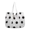 Sommer neu gepunktete große Canvas-Tasche schwarz und weiß schlichte Umhängetasche große Kapazität lässig