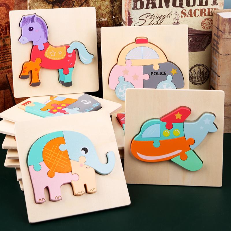 Educational 3D Wooden Puzzle For Toddlers, Wood Jigsaw Puzzles, Montessori Games And Educational Toys