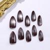 Deep Brown Medium Oval Cat Eye Press-On Nail Tips
