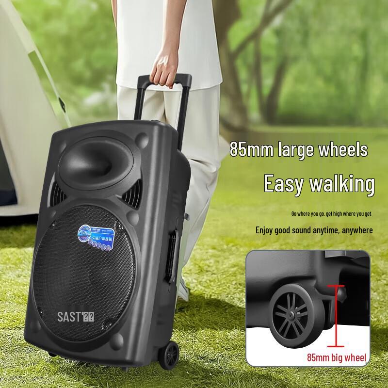 SAST A90 15-inch Portable Bluetooth Karaoke Speaker