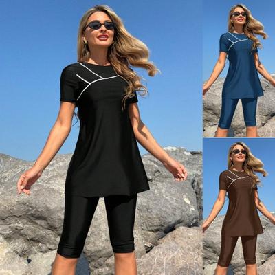 Women S Short Sleeve Separate Tankini Swimwear Set