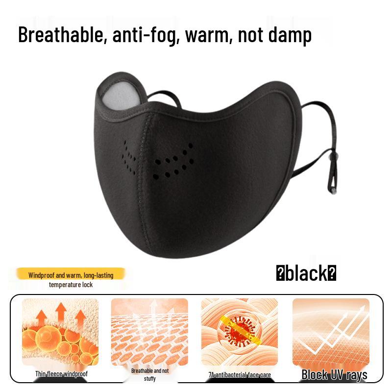 Windproof Fleece-Lined Cycling Mask with Adjustable Air Vents for Cold Weather Protection