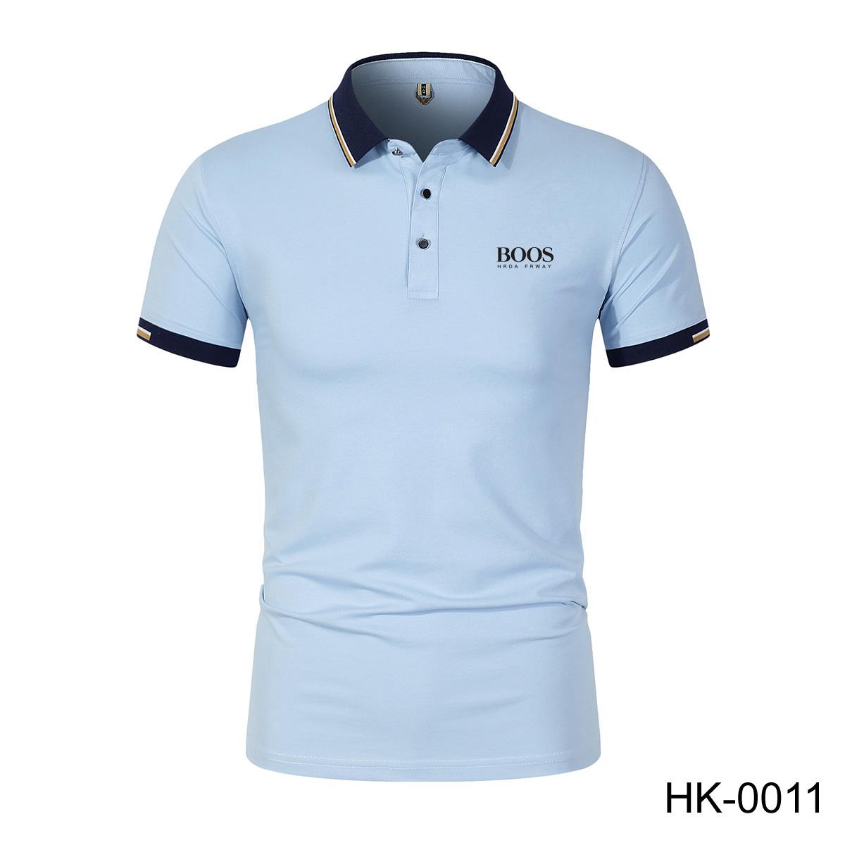 

Весна/Лето Новая Хлопковая Рубашка Поло с Вышивкой и Воротником Поло для Мужчин и Женщин для Бизнеса и Отдыха 2XL небесно-голубой