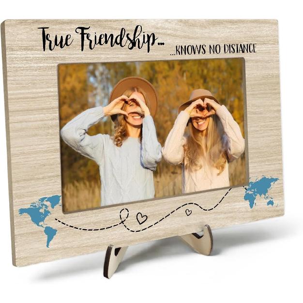 Friendship Photo Frame, Long Distance Friendship Picture Frame Gift, Fits 6x4 Inches Photo (Burlywood, 4x6inches) 4x6inches
