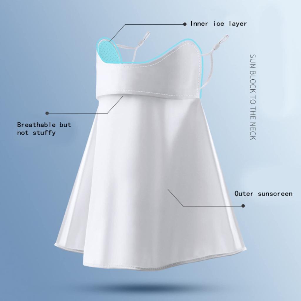 Summer Ice Silk Sun Protection Mask for Women UPF50+ Anti-UV Balaclava Scarf Outdoor Cycling Hiking 360° Face Neck Cover
