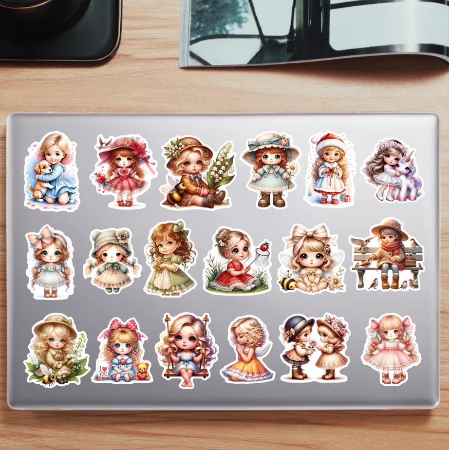50 Cute Girl Princess Waterproof Graffiti Stickers for Phone, Guitar, Tablet, Laptop