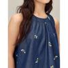 INMAN French Floral Embroidered Halter Blouse