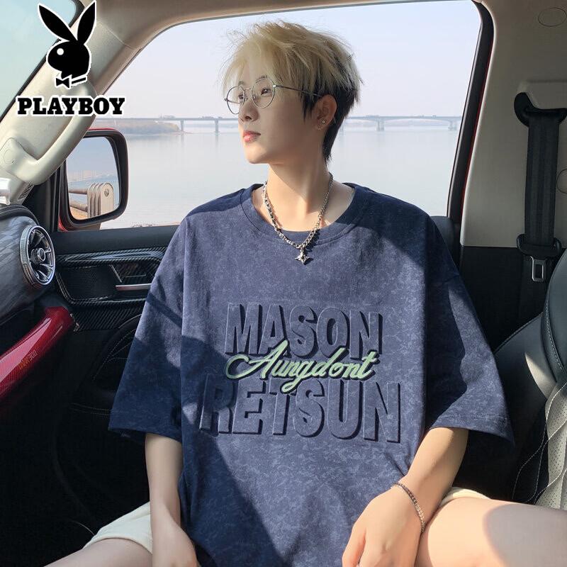 PLAYBOY Men s 2026 Summer Loose Fit Short Sleeve T-Shirt XL