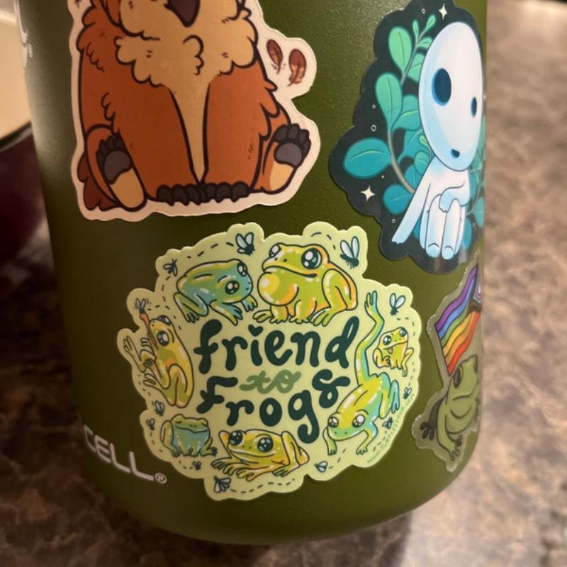 Friend To Frogs Amphibian and Toads Art Sticker, Cute Sticker, Laptop Decal, Frog Sticker