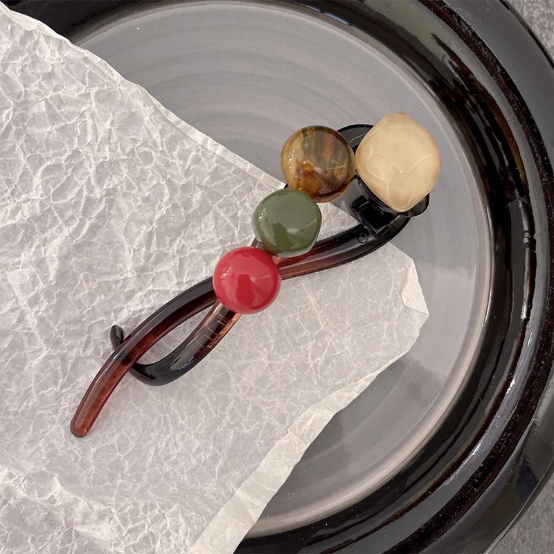 

Модная заколка для волос Твист для женщин и девушек Элегантная красочная заколка для волос с перекрученными неровными бусинами Аксессуары для волос Новый головной убор