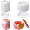 4PCS DIY Gypsum Cement Gypsum Candle Cup Smooth Surface with Cover Flower Face Cover Mirror Silicone Mold Creative Ornament