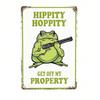 **Vintage Frog Metal Tin Sign No Trespassing Funny Retro Wall Decor 8x12 Inch for Room Garage**