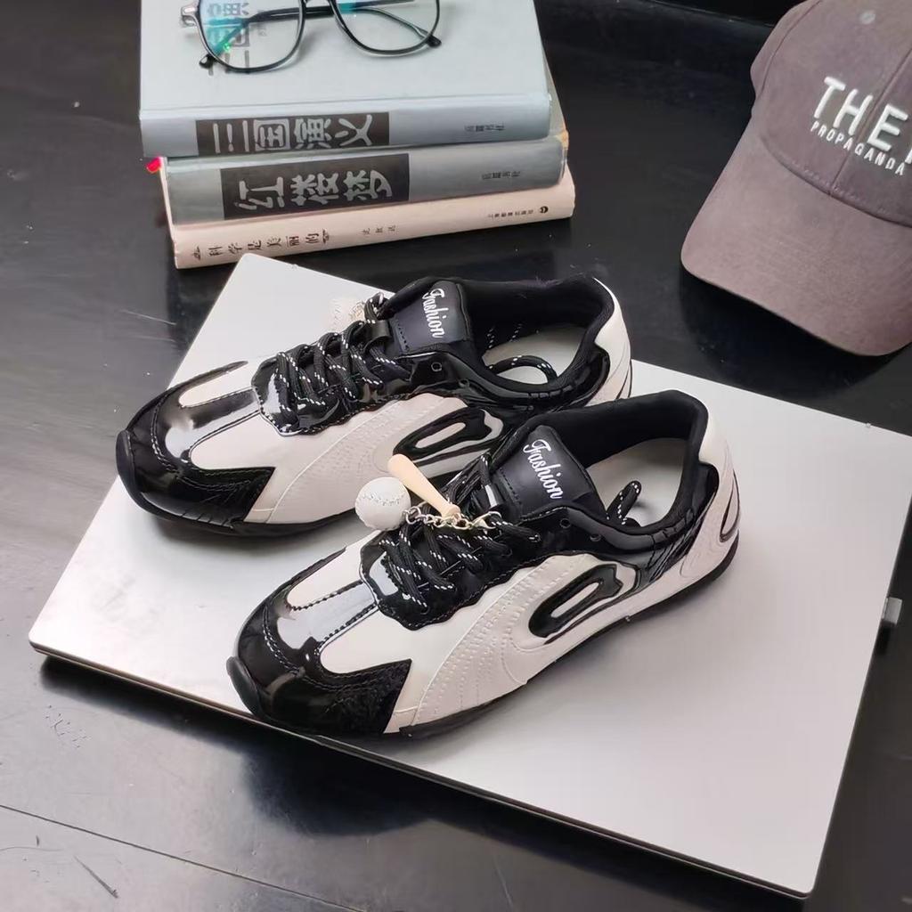 Women's New Breathable College Style Casual Shoes Retro Flat-bottomed Racing Baseball Sneakers