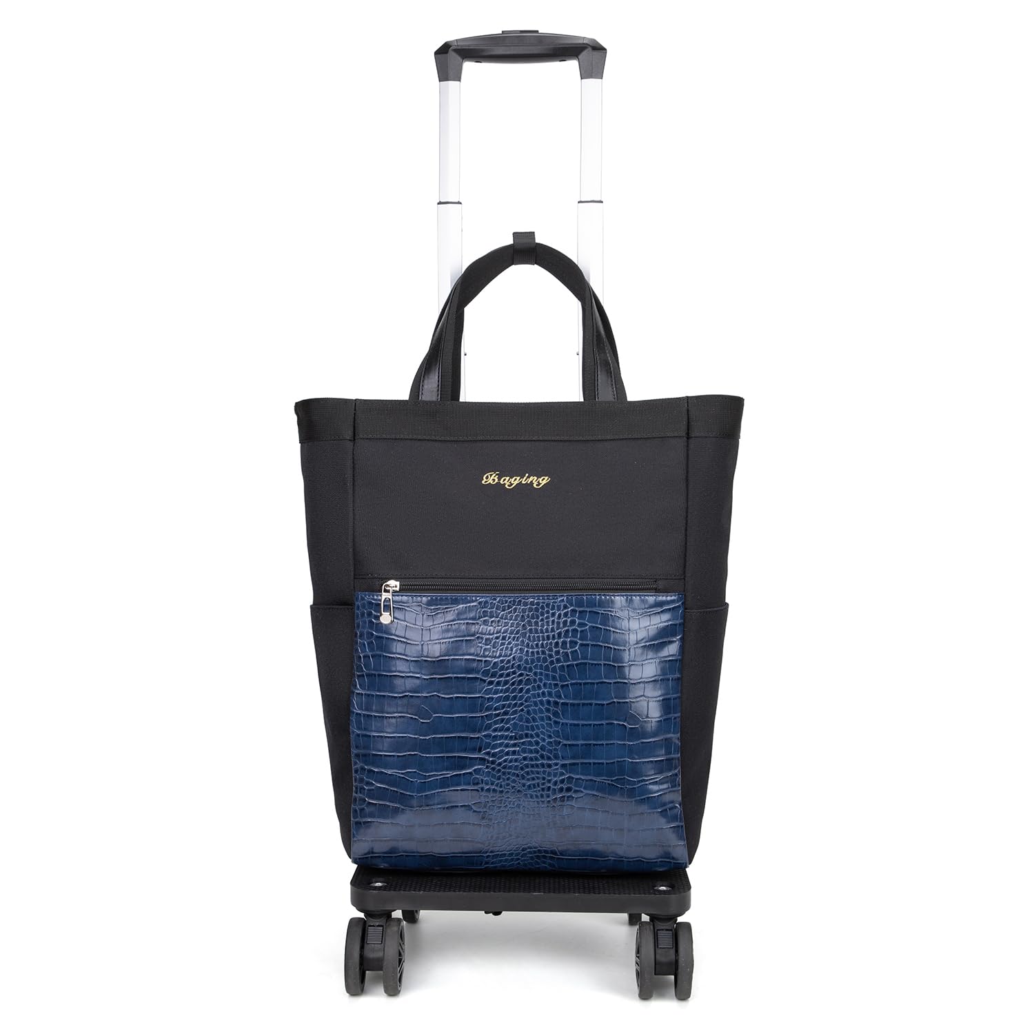 

Bagging Shopping Carry Side Push 4 Wheel Double Caster Folding Light Shopping Cart Casters Replaceable Assembled 601 [Kobe Liberal] (Navy/Croc)