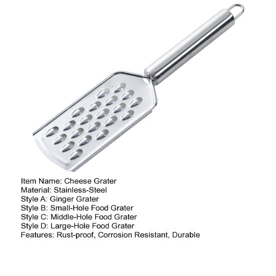 Cheese Grater Mirror Polish Corrosion Resistant Ergonomic Handle Hanging Hole Design Multipurpose Food