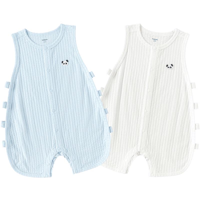 Balabala BalaOne Summer Baby Unisex Cotton Sleeveless Romper 2-Pack