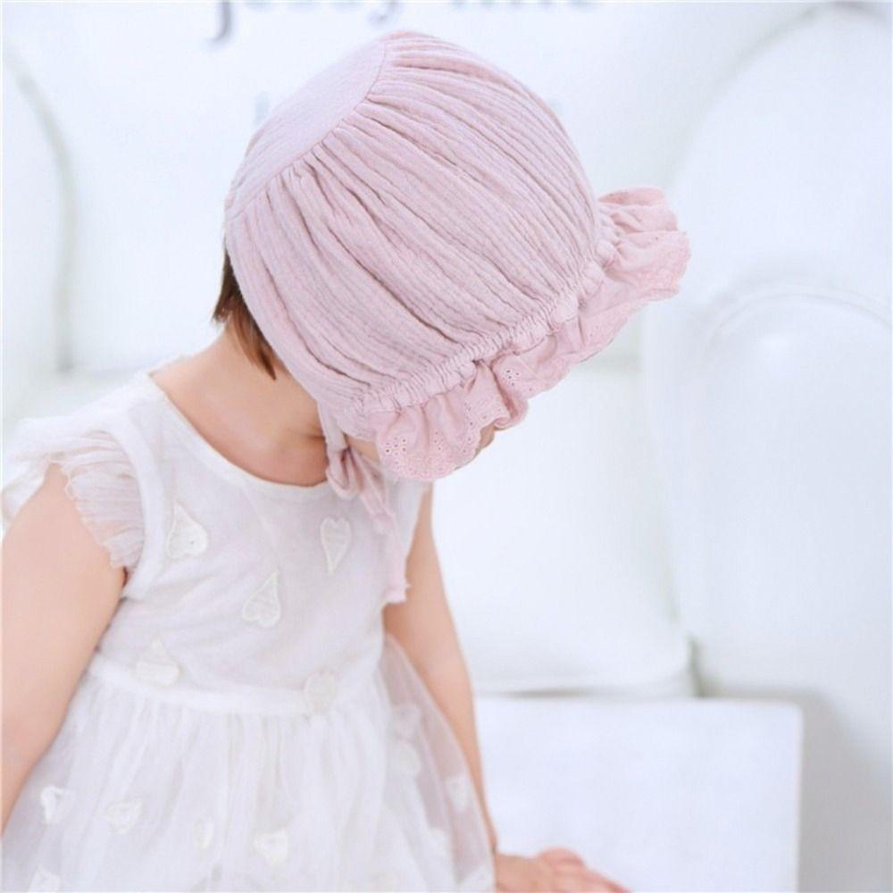 Soft Bonnet Hat Breathable Lacing Cap Boys Girls Caps Lace Ruffle Hat  Newborn Baby
