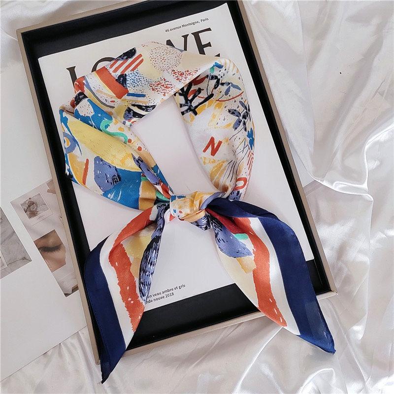 

Шелковый шарф женский сезонный декоративный шарф весенний универсальный профессиональный шелковый шарф 70 см маленький квадратный шарф about 68-70cm