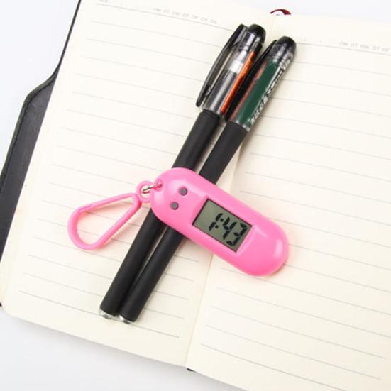 Electronic Clock Silent Display Portable Student LCD Digital Exam Study Desktop Clock Keychain