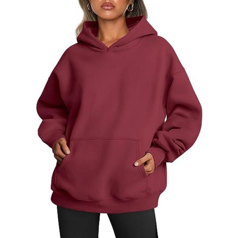 Autumn Thick Hooded Sweater Women's Hooded Pullover Sweatshirt Solid Color Oversized Loose Casual Sweatshirt