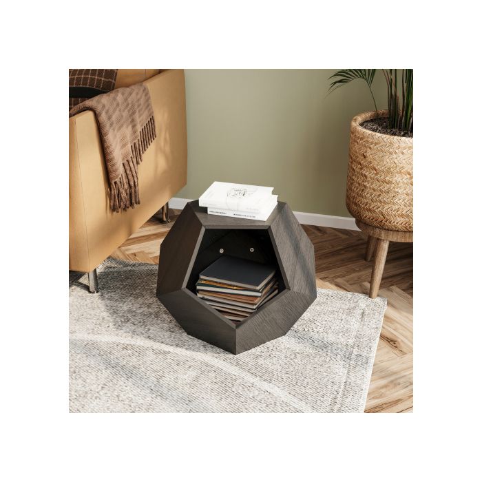 Meuble Moderne Pour Animaux De Compagnie 66 Cm, Lit Pour Chat, Table D'appoint Pour Canapé, Noir-marron