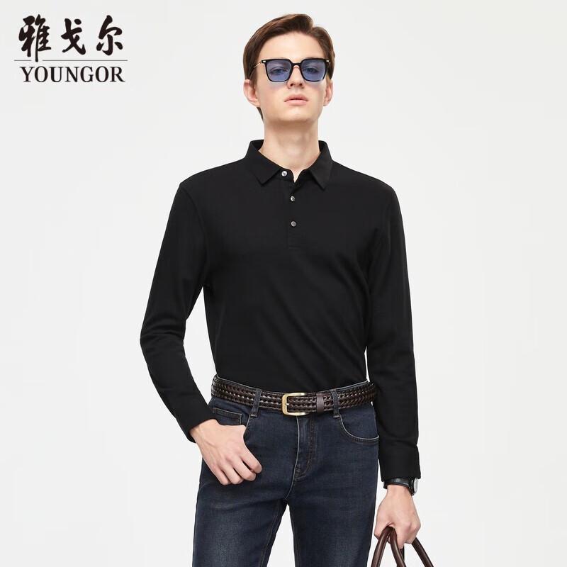 YOUNGOR Men s Business Casual Long-Sleeve T-Shirt S