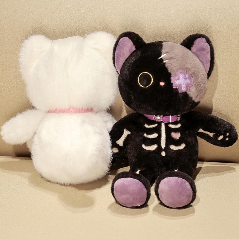New Stock Skull Cat Plush Toy Glowing And Cute Cartoon Gift For Couples Ideal For Christmas And Valentine's Day