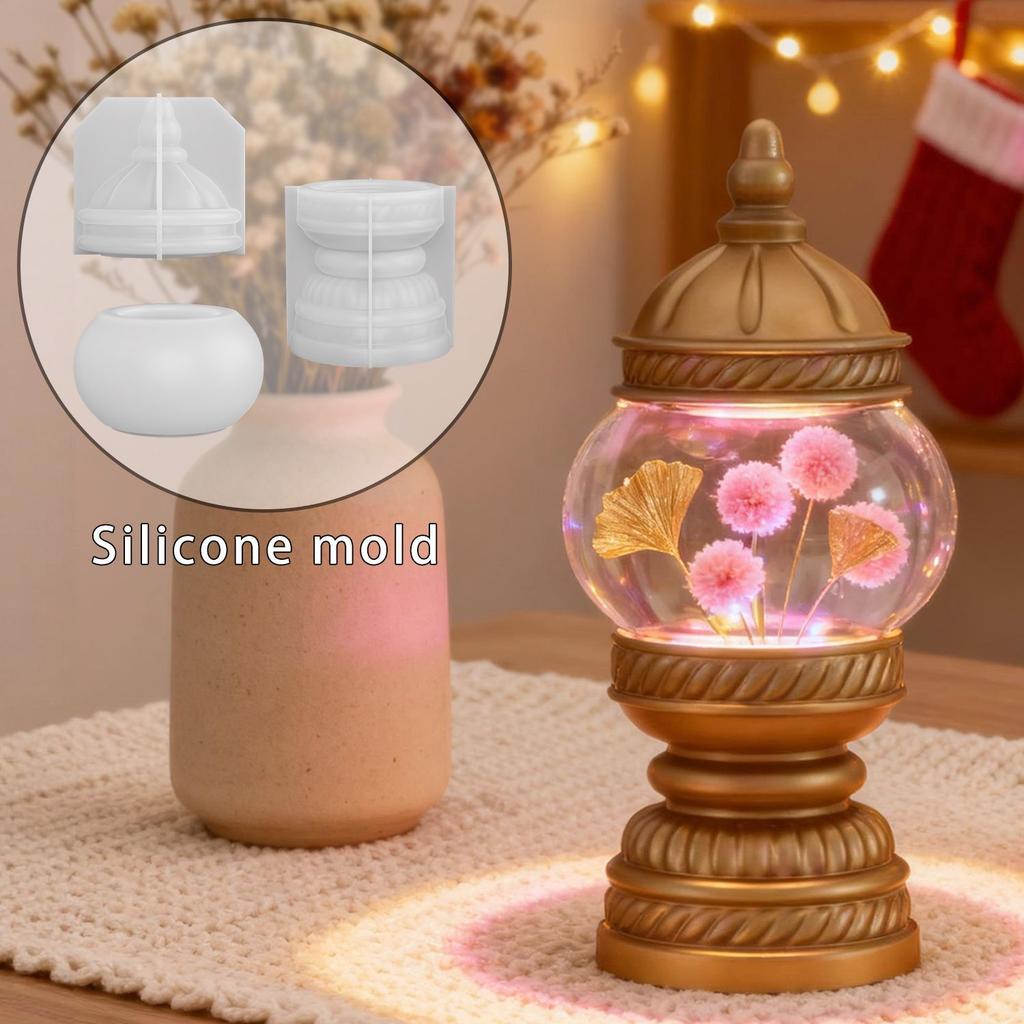 DIY turecká stolní lampa pryskyřičná forma, dekorace stolní lampy, domácí ozdoba, sádrová silikonová forma, kreativní