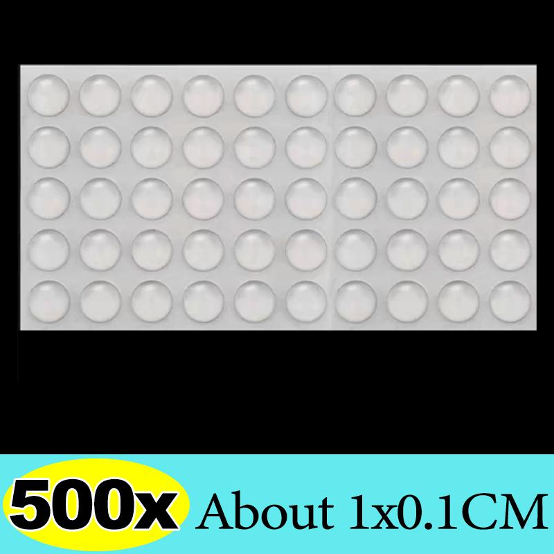 6/500x Self-Adhesive Clear Door Stop Rubber Damper Buffer Cabinet Bumpers Silicone Home Furniture Dots Cushion Protective Pads