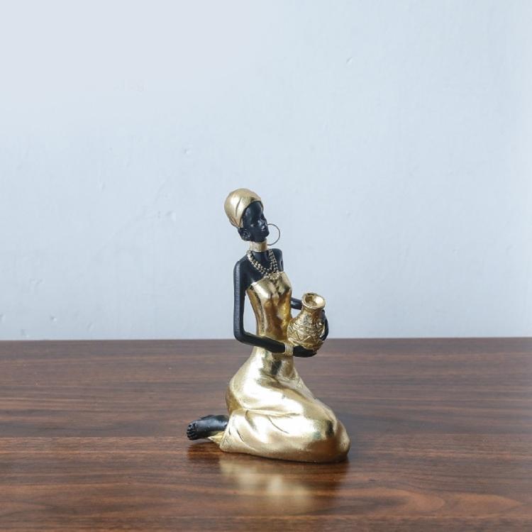Resins Figure of African Black Woman Sculpture for Adding Cultural Touch to Interior