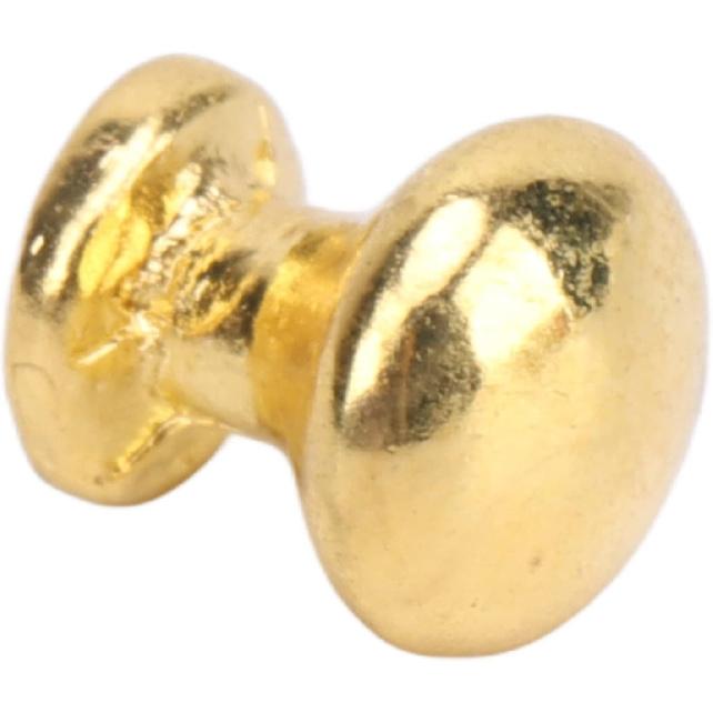 JTLB 8pcs 1:12 Scale Miniature Round Head Pull Handle Metal Simple Dollhouse Door Handle Knobs (Golden)