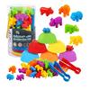 Montessori Rainbow Counting Set: Soft Rubber Animals for Early Education