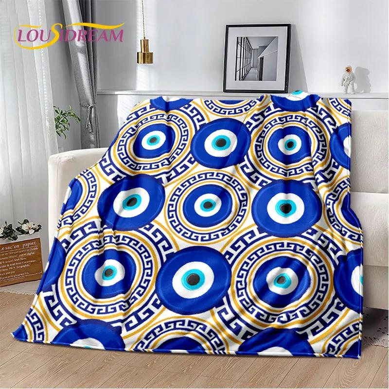 Cobertor de pelúcia macio Evil Eye Nazar Tree of Life, cobertor de flanela para sala de estar, quarto, cama, sofá, capa de piquenique para crianças