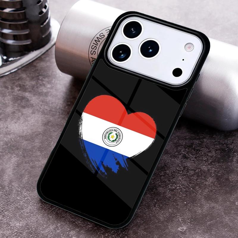 Paraguay Flag Phone Case for iPhone 17 16 15 Pro Max Air 14 13 12 11 Plus Shockproof Capa Cover