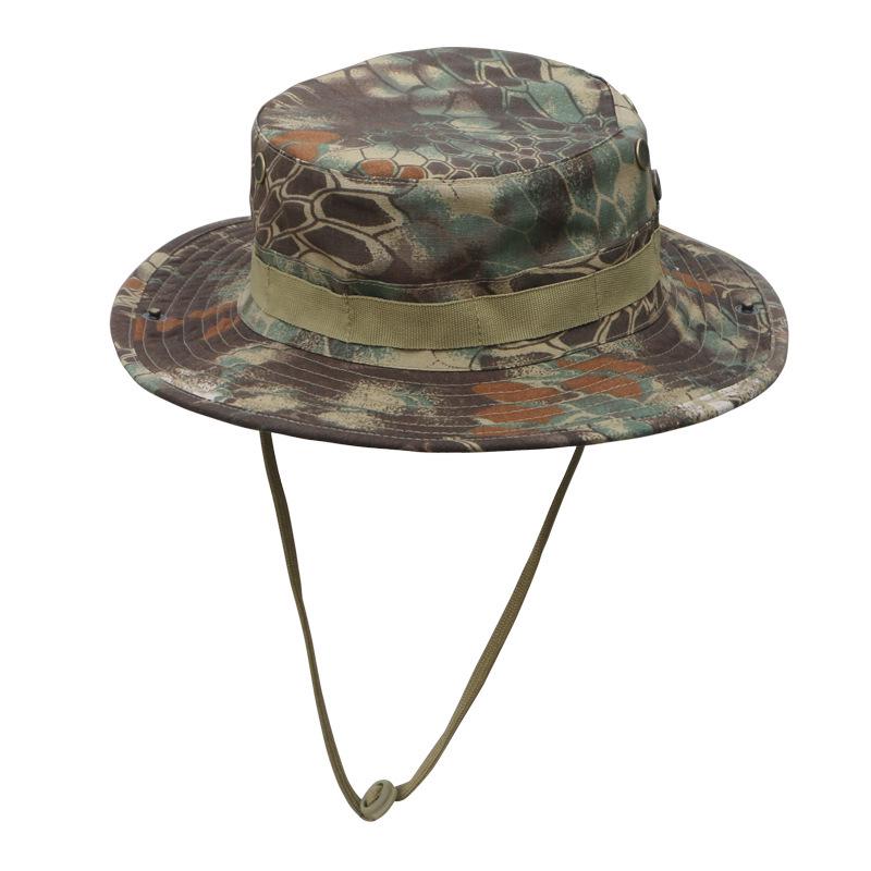 Men's Camouflage Bucket Hat Set: Multifunctional, Breathable, Sun-Protective Fishing Hat with Round Brim.