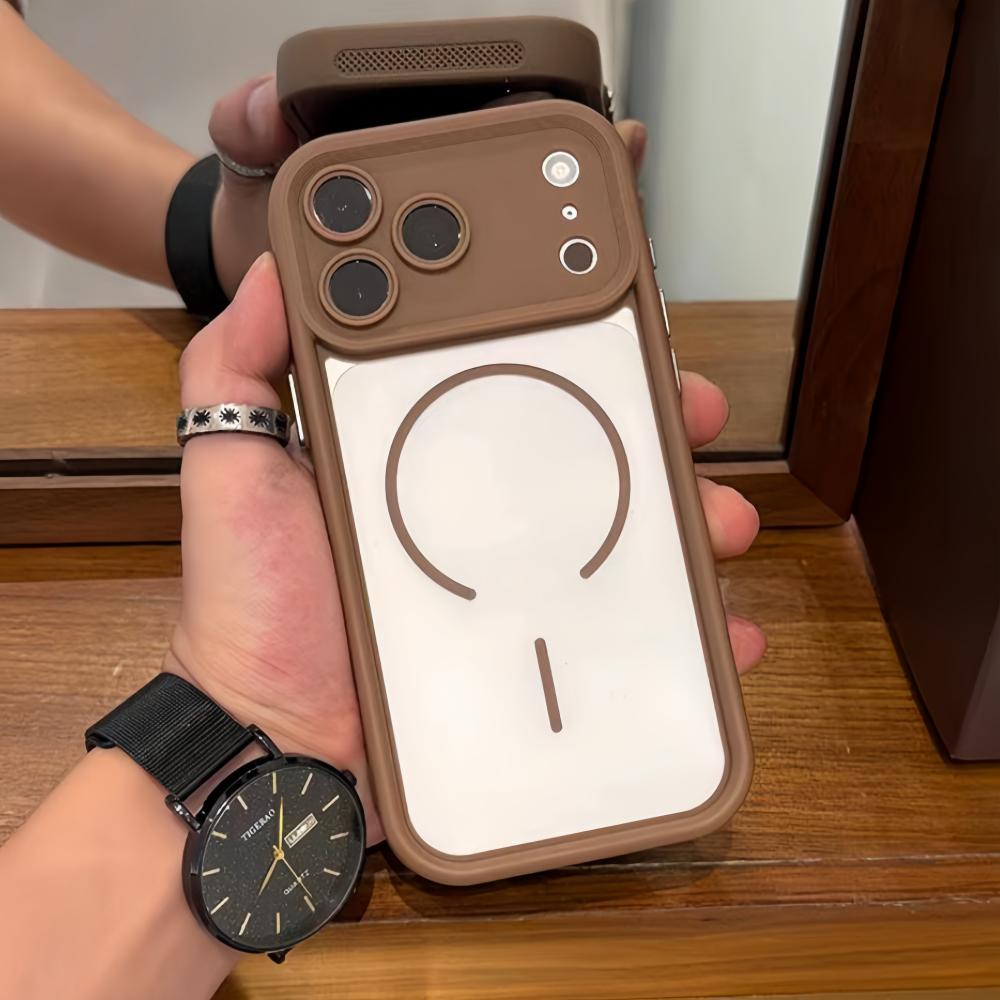 Luxury Matte Clear Heat Dissipation Magnetic Phone Case For iPhone 17 Air 16 15 14 13 12 Pro Max Plus For Magsafe Charging Cover