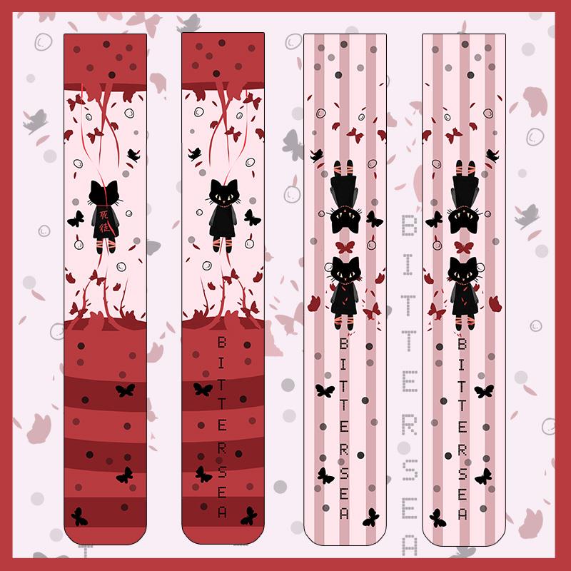 Japanese Two-dimensional Animation Women Stockings 3D Printing  Personality Creative Thigh High Socks Kawaii Sexy Party Stocking