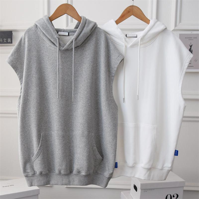 Plus Size Hoodies for Women 4XL Sweatshirt Sleeveless Vest Clothing Ladies Tops Loose Casual