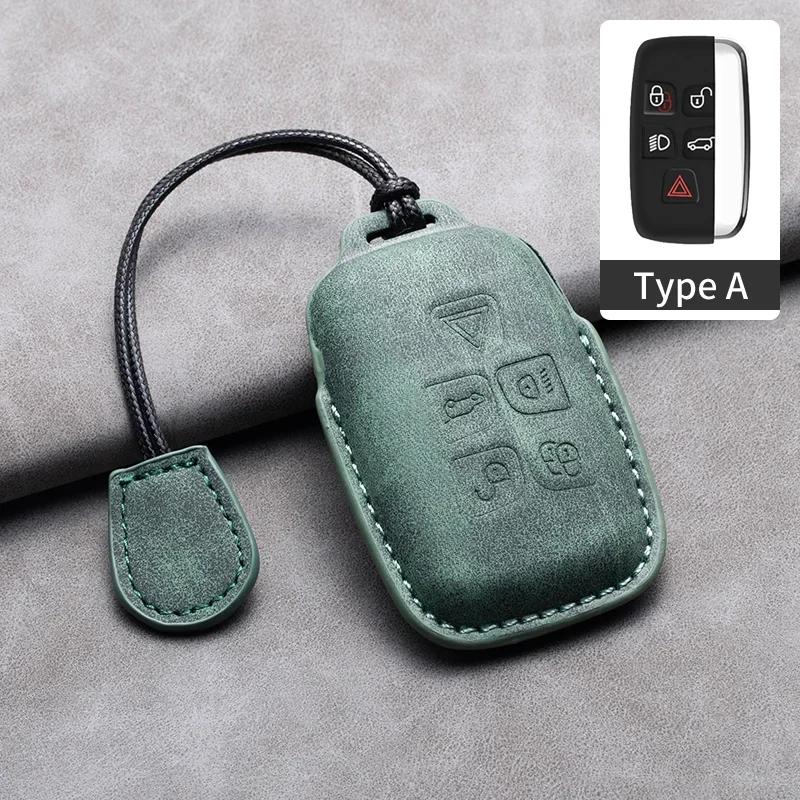Leather Car Key Case Cover Holder Shell Keychain for Land Rover Range Rover Sport Discovery 3 4 Elander 2 Evoque Accessories