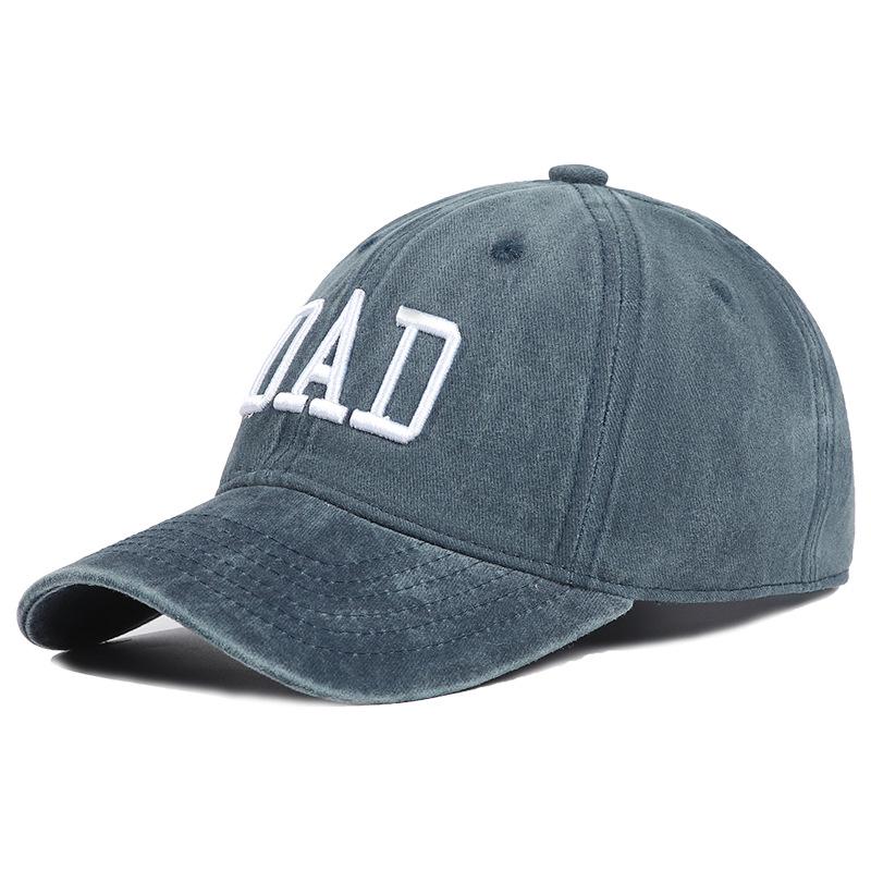 Vintage Washed Cotton Embroidered Dad & Mom Baseball Cap - Casual Duckbill Sun Hat
