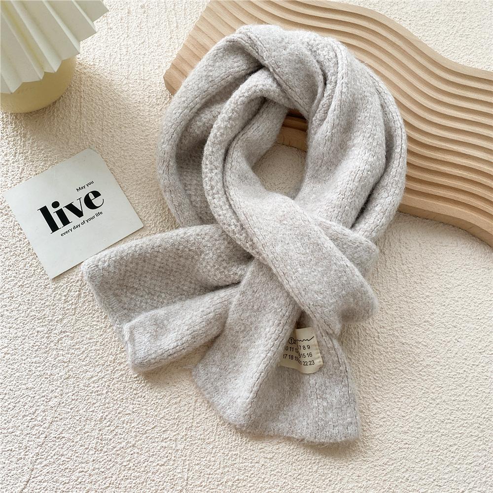 Écharpe femme automne hiver mode couleur unie tricoté écharpe chaude