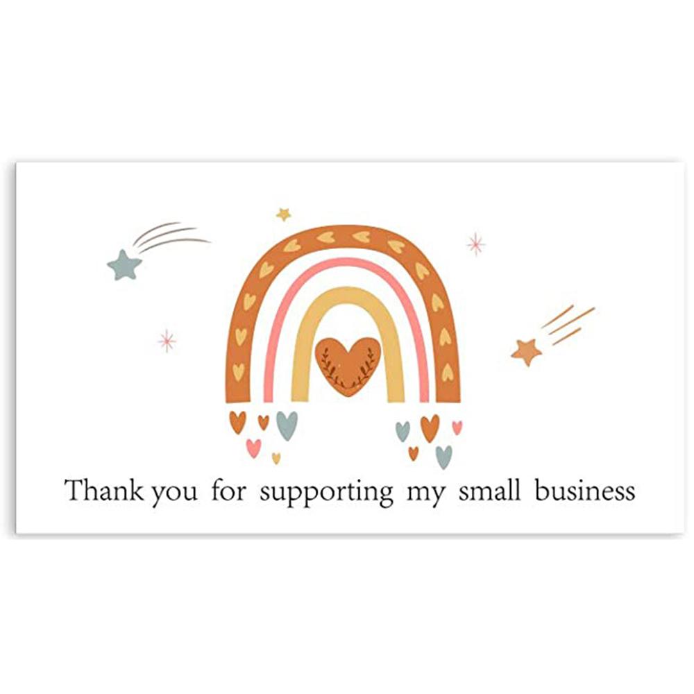 50-500PCS Round Rainbow Cartoon Sticker Cute Rectangle Commercial Greet Thank You Card Paper Gift Decorate Child Party Sticker