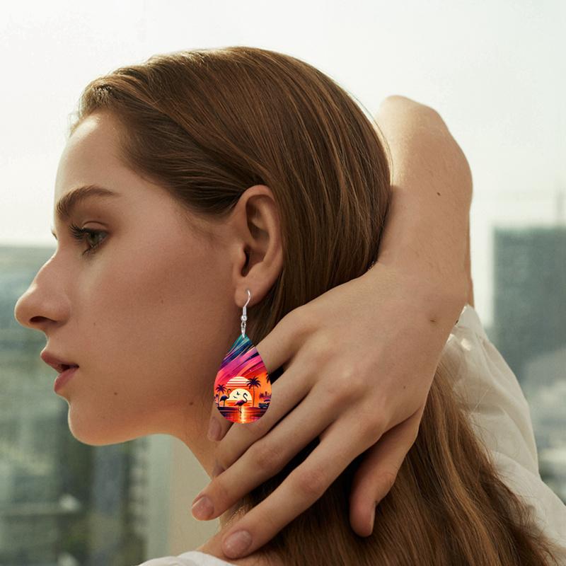 Exquisite Flamingo PU Leather Earrings Fashion Earrings Holiday Gifts for Friends Party Fashion Accessories Elegant Earrings Party Earrings