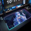 Suisei Hoshimachi Mouse Pad RGB Gaming Mousepad Big LED Pad PC Desk Mat Luminous Mouse Pad Large Keyboard Mats Table Rug With